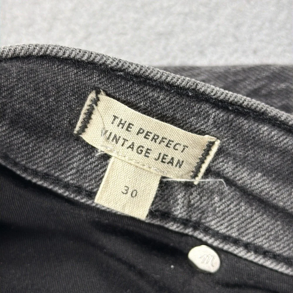 Madewell The Perfect Vintage Jean Women 30 High‎ Rise Tapered Black Minimalist